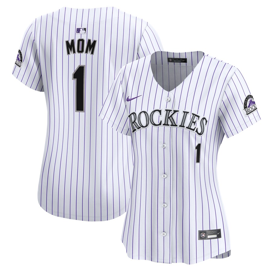 Colorado Rockies Women's #1 Mom Home Limited Jersey White
