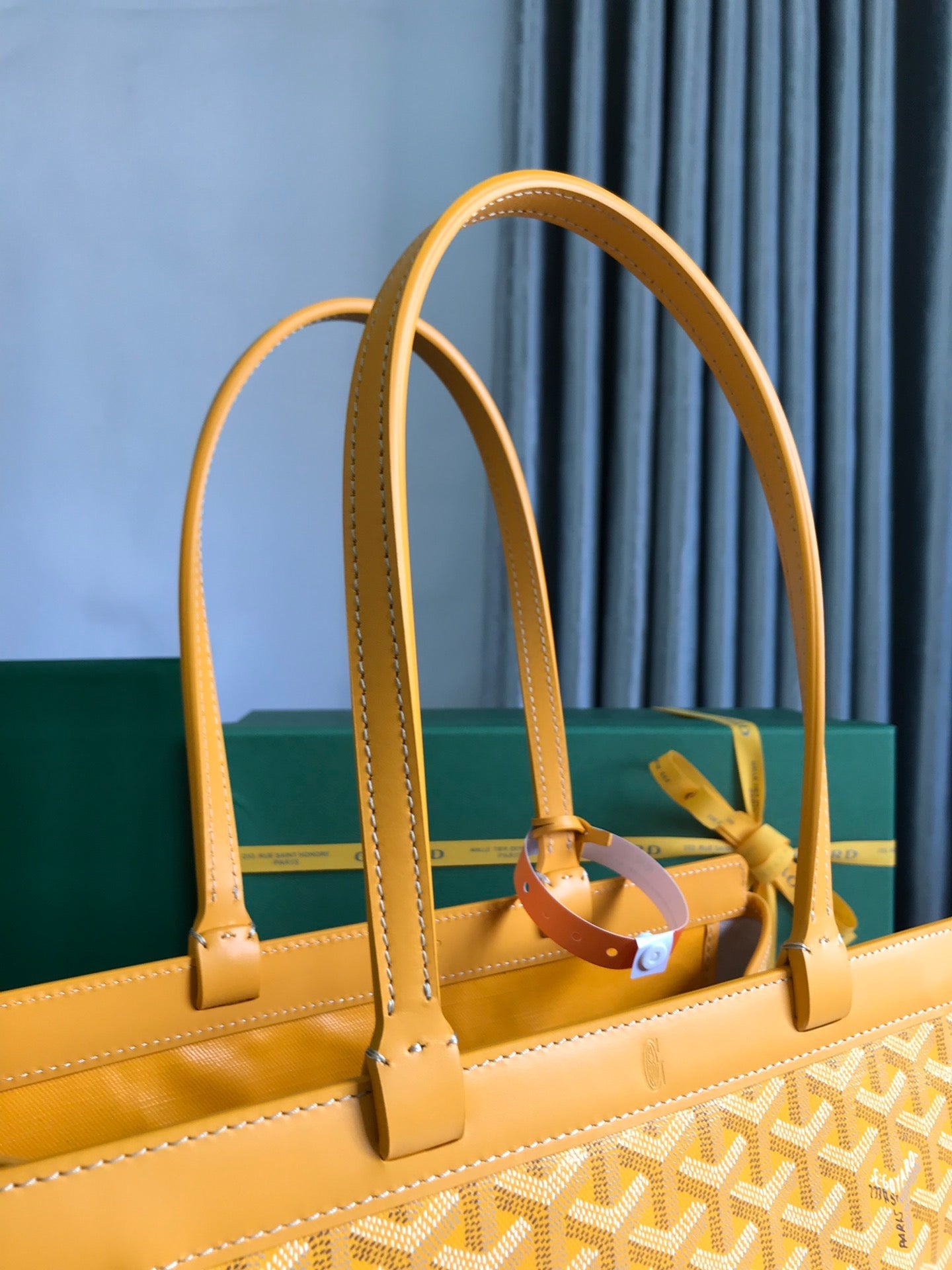 Goyard Bellechasse Biaude Pm Bag 36cm Yellow Goyardine Canvas And Calfskin Trim