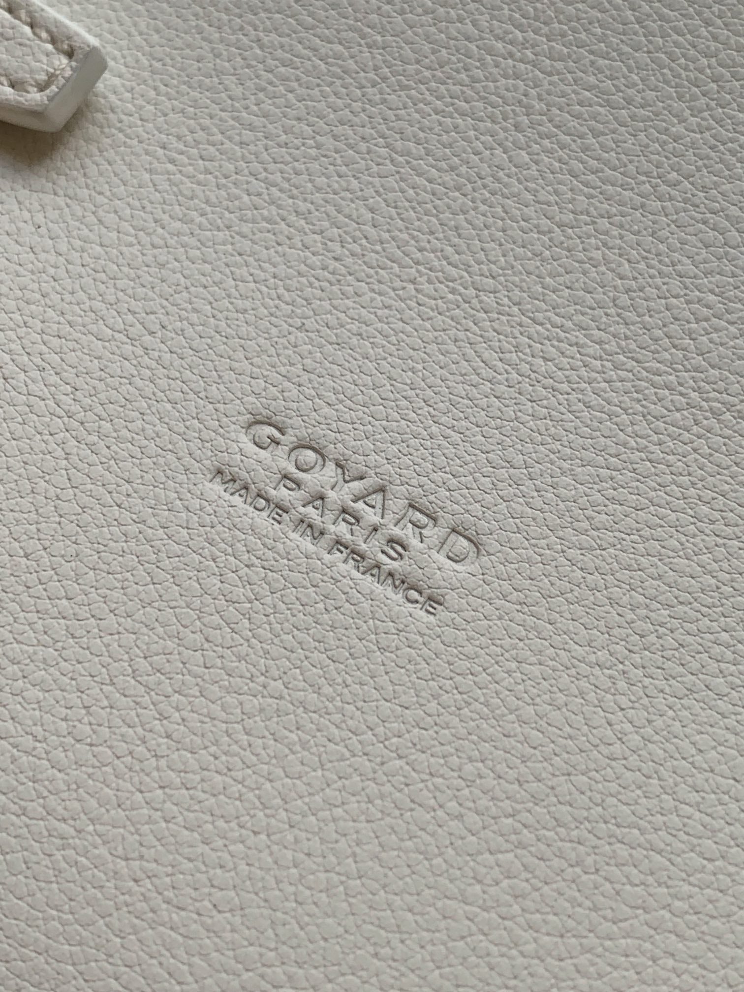 Goyard Chypre Wallet-Pouch 21cm White Goyardine Canvas And Calfskin