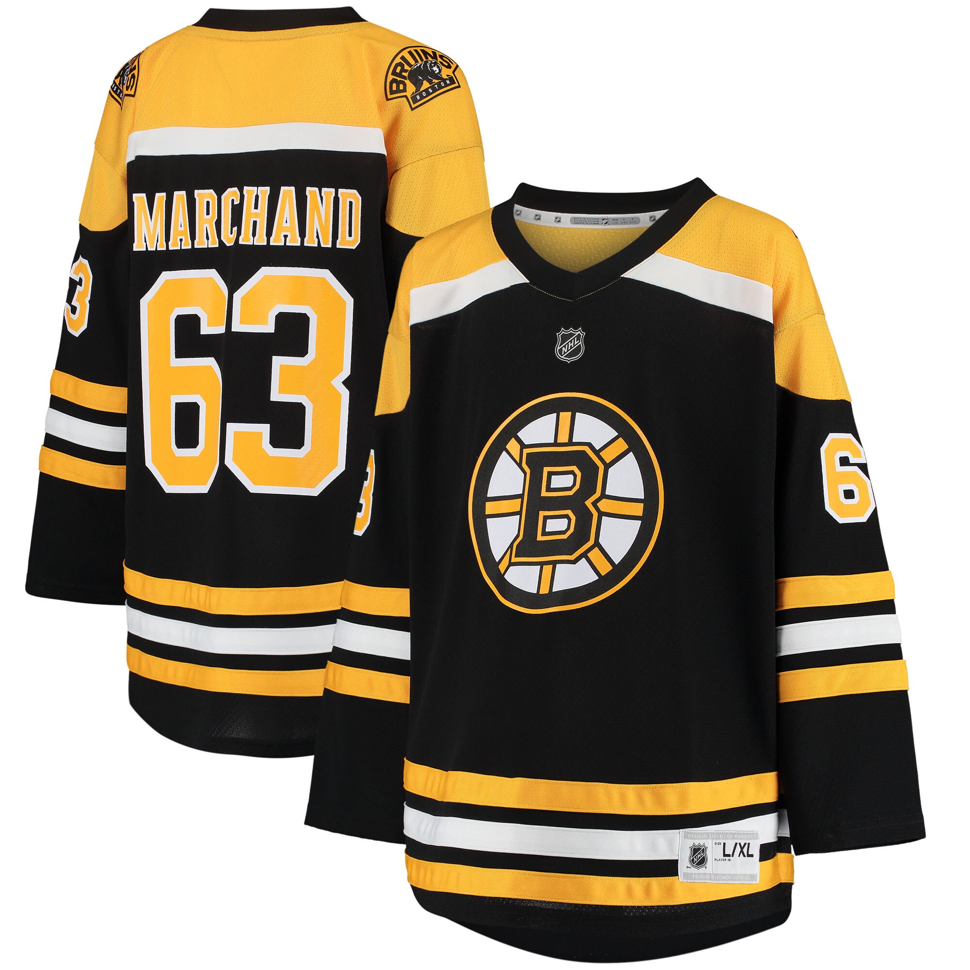 Brad Marchand Boston Bruins Youth Home Replica Player Jersey – Black