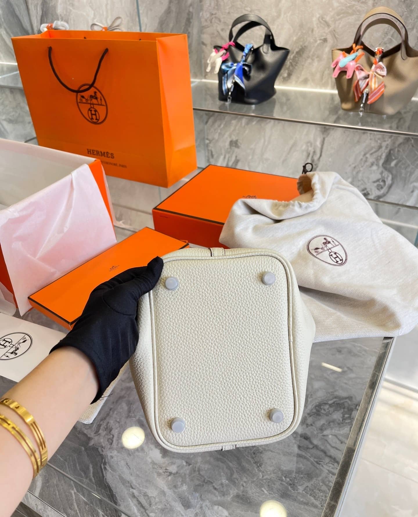 Hermes Picotin 18Cm White
