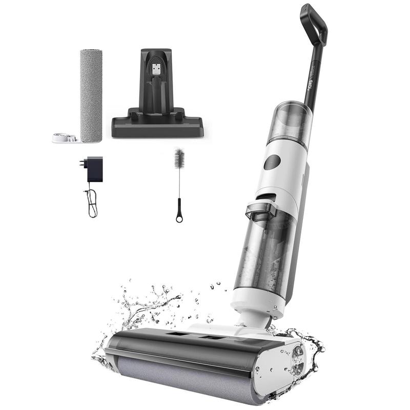 JONR-ED12 Nass- und Trockenstaubsauger Selbstreinigend Kabellos Bodenreiniger Leichter Mopp für Hartböden Tierhaare Essensreste Rundum-Reinigung ohne Auslass