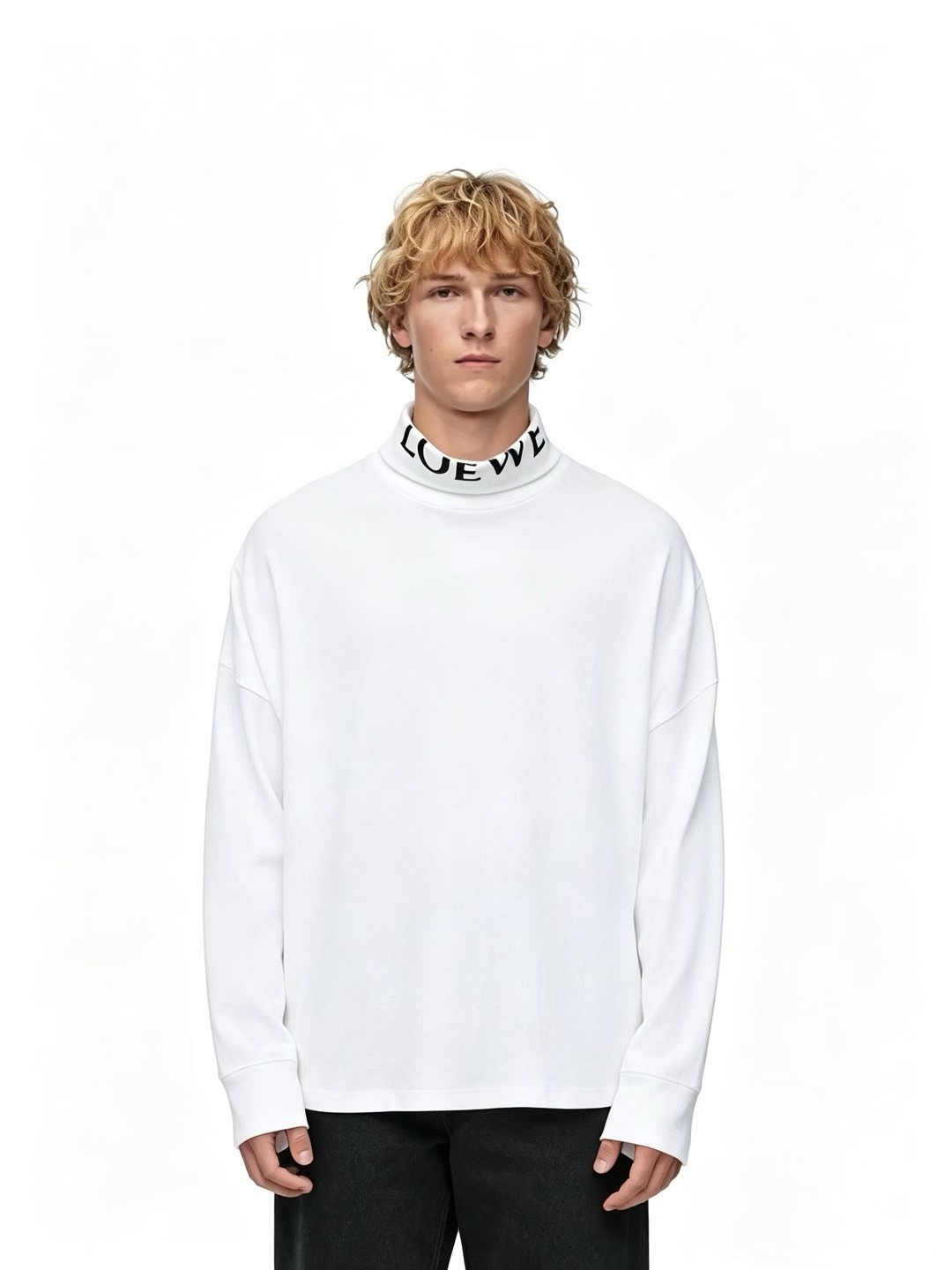 LOEWE Oversized High-Neck Long-Sleeve T-Shirt