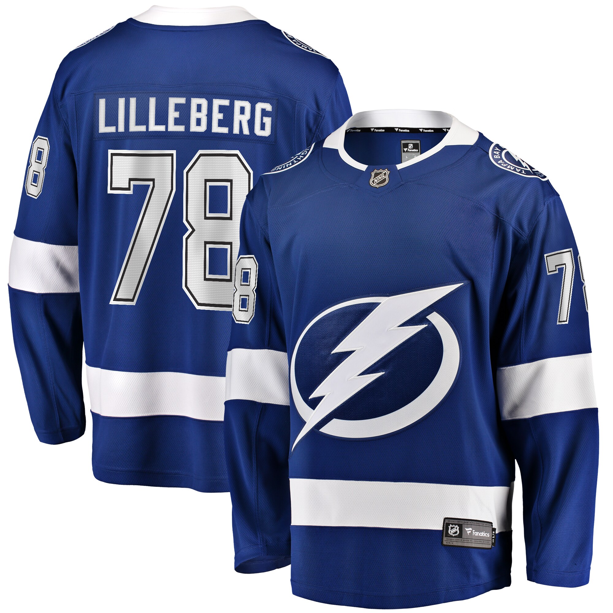 Emil Lilleberg Tampa Bay Lightning Fanatics Home Premier Breakaway Player Jersey – Blue
