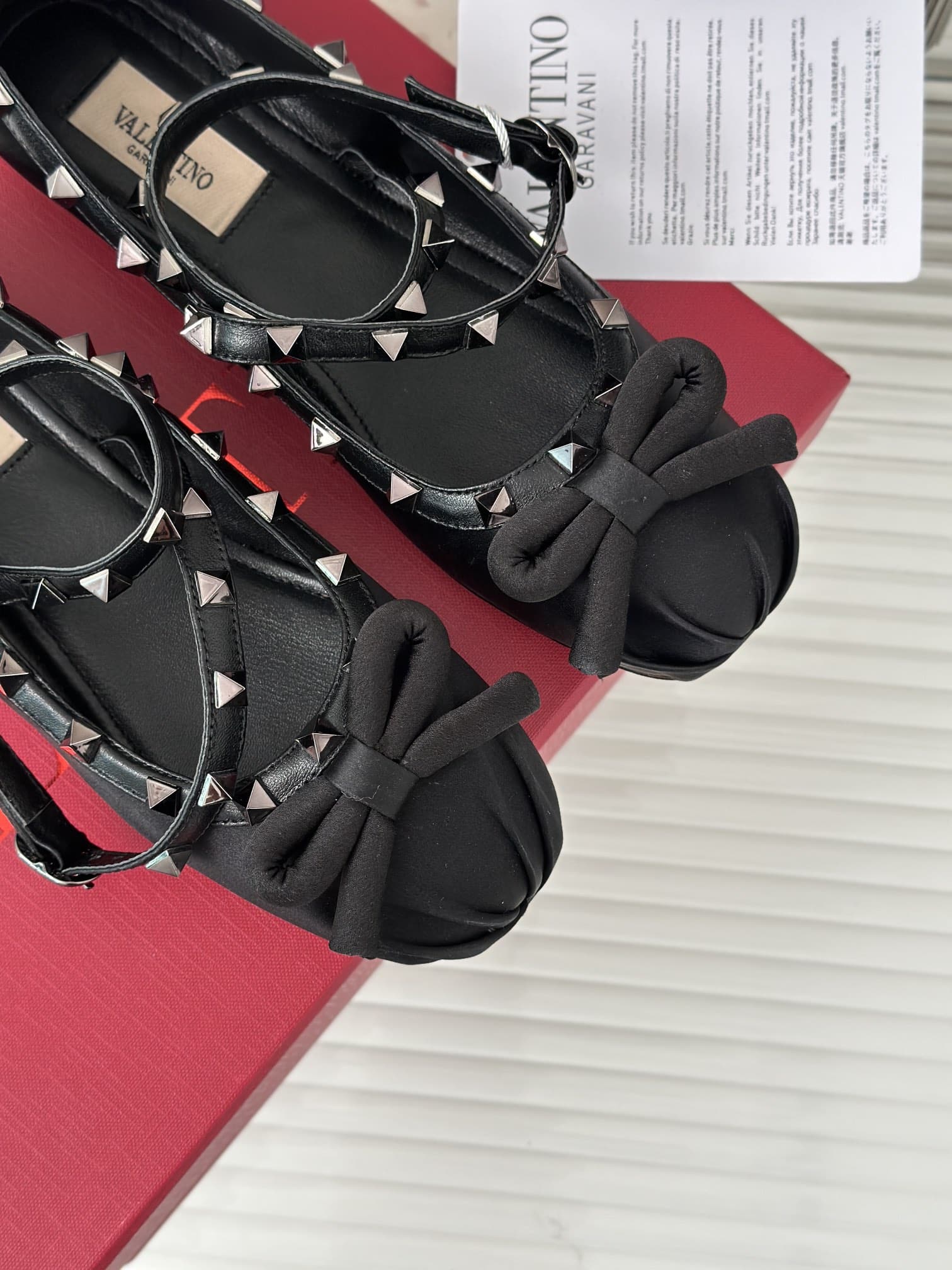 Valentino Garavani Rockstud Satin Ballerinas With Tone On Tone Studs Black 3W2S0Hb6Eql 0No
