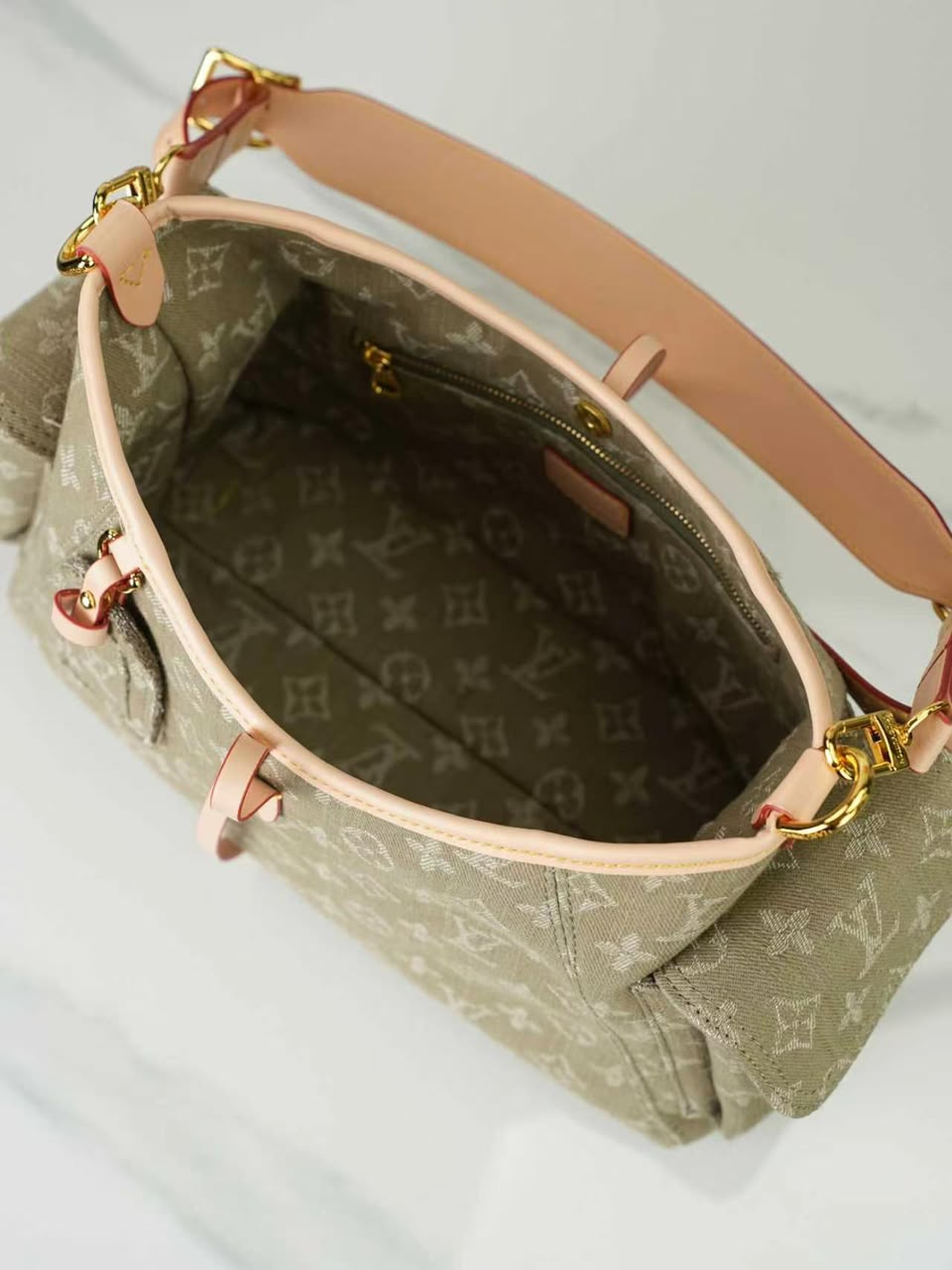 Louis Vuitton Carryall Cargo PM Bag Khaki Denim 33.5cm M27623