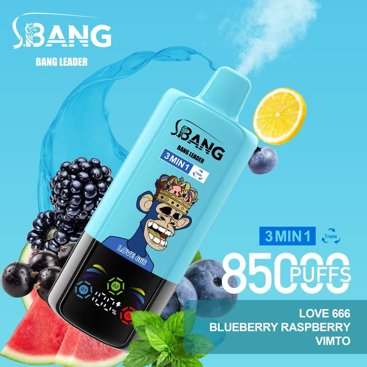 Țigară Electronică Bang 85000 Pufuri (85K) 3-în-1 | Ecran LED & Reîncărcabil