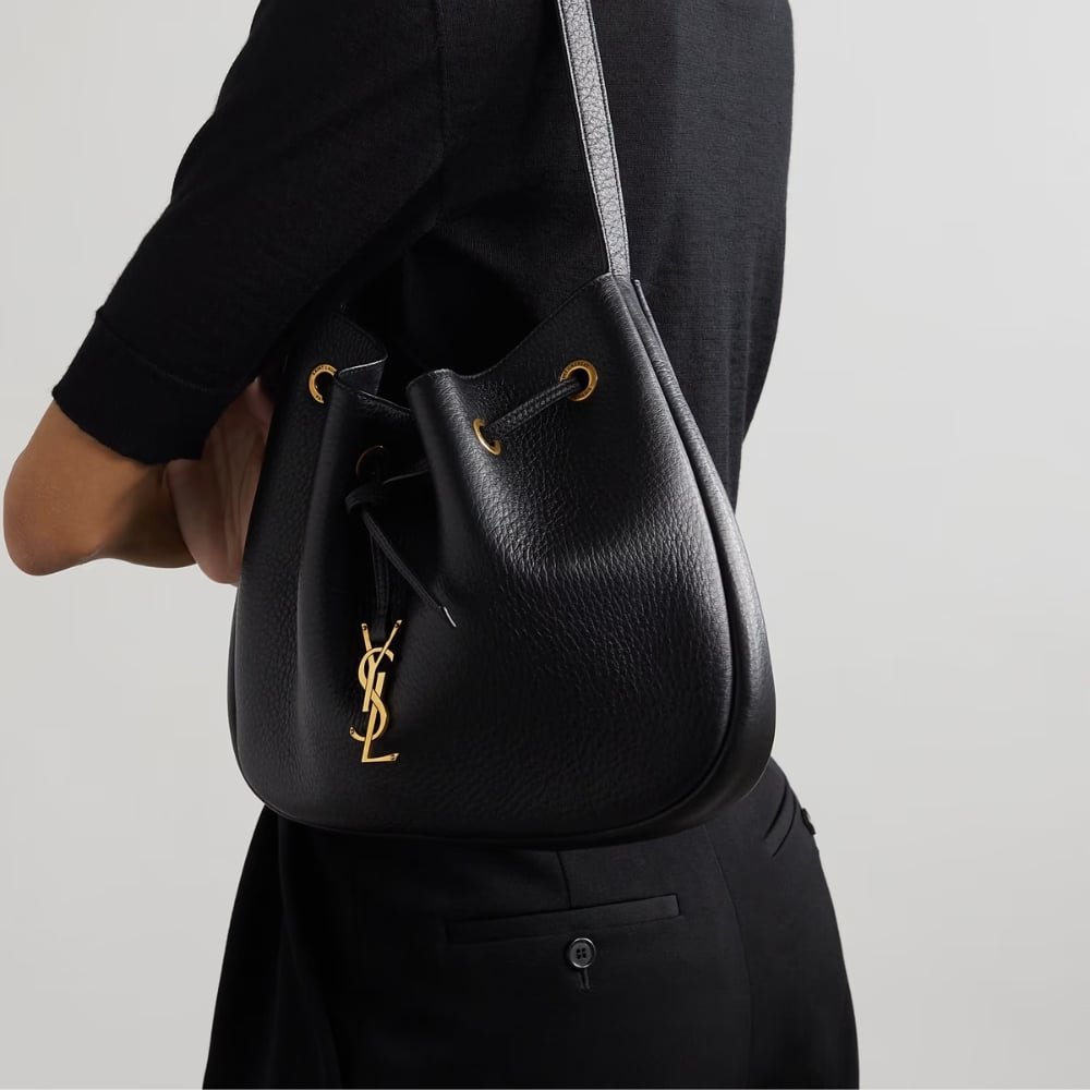 Saint Laurent Paris Vii Small Hobo In Grained Leather Black 26Cm 796626Aaduu1000