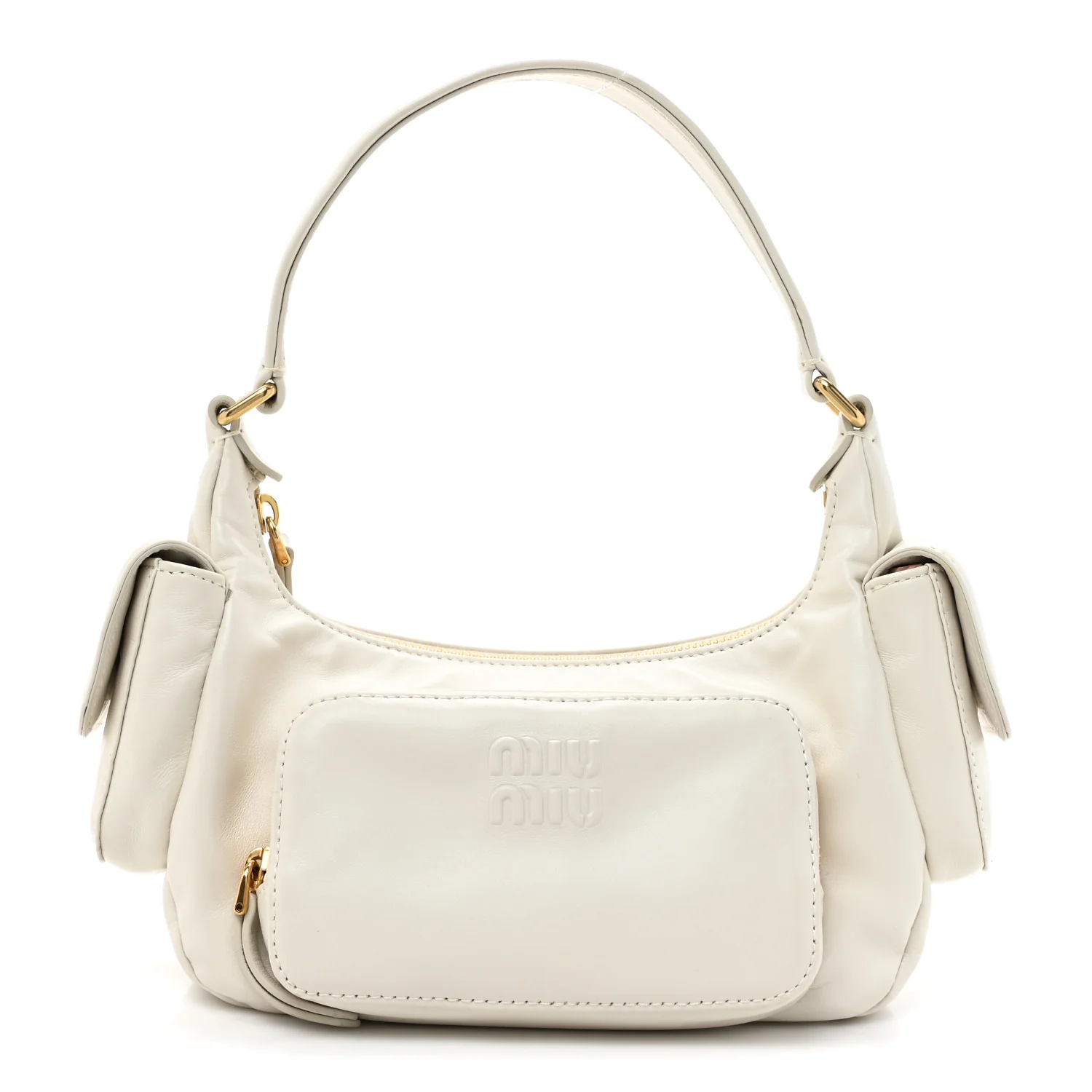 Miu Miu Nappa Multi Pocket Bag White