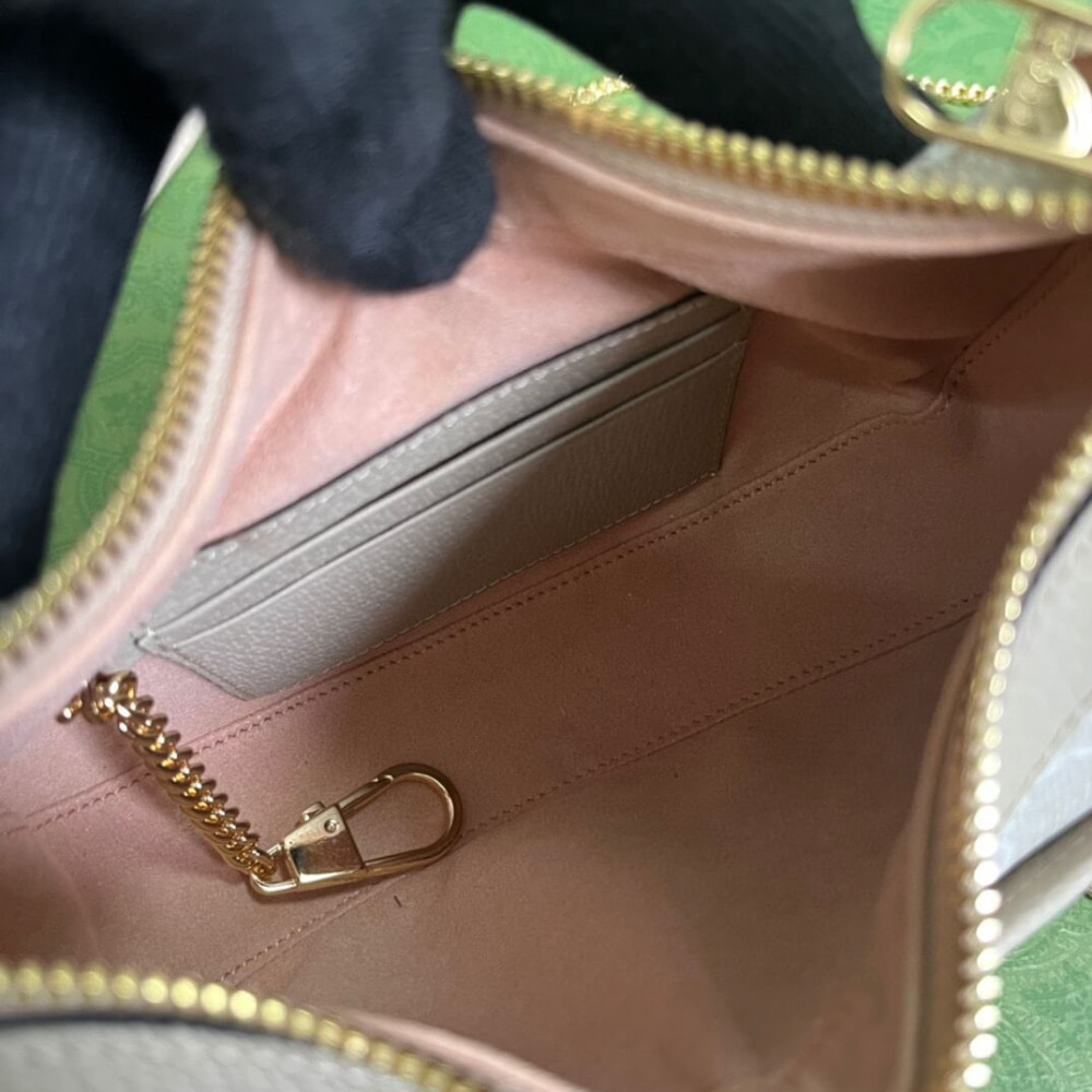 Gucci Half-Moon-Shaped Mini Bag with Interlocking G Oatmeal