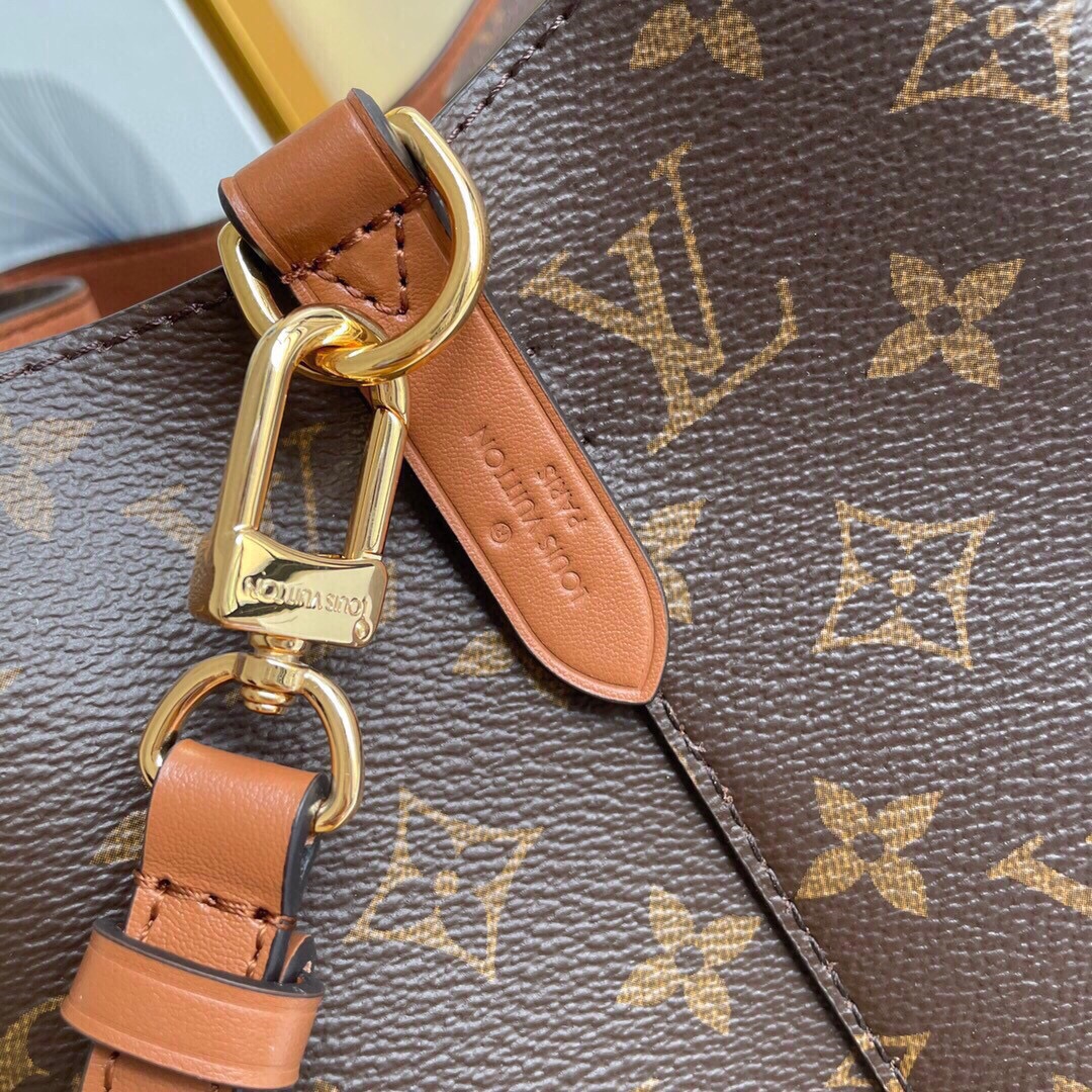 Louis Vuitton Luxury Monogram Canvas And Leather Handbag Neonoe Caramel