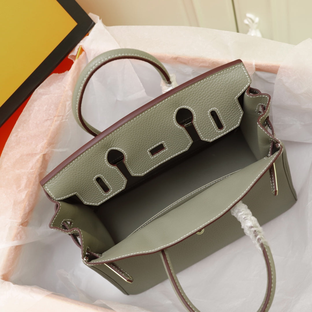 Hermes Birkin Bag 30 Olive Togo Gold Hardware