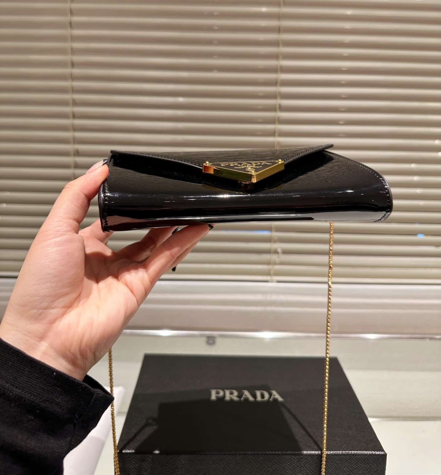 Prada Patent Leather Mini Bag Black 20Cm