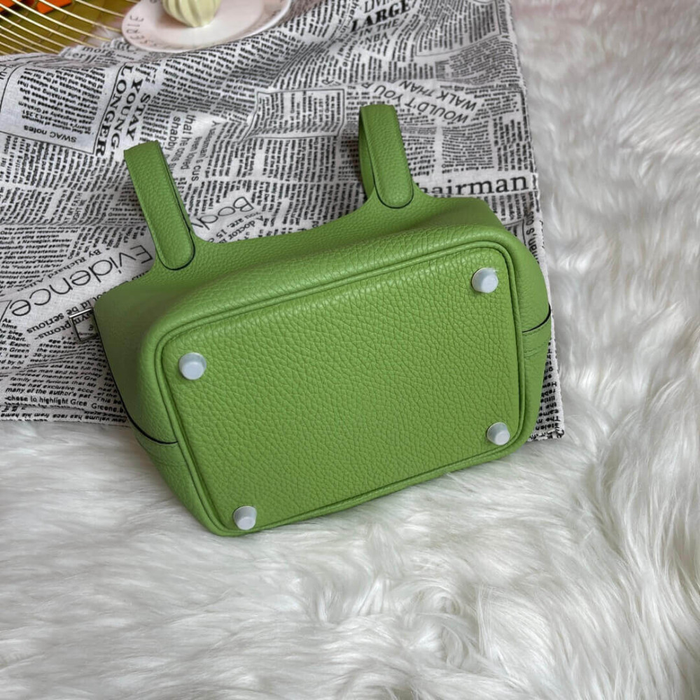 Hermes Picotin Lock Bag In Taurillon Clemence Vert Criquet 22Cm