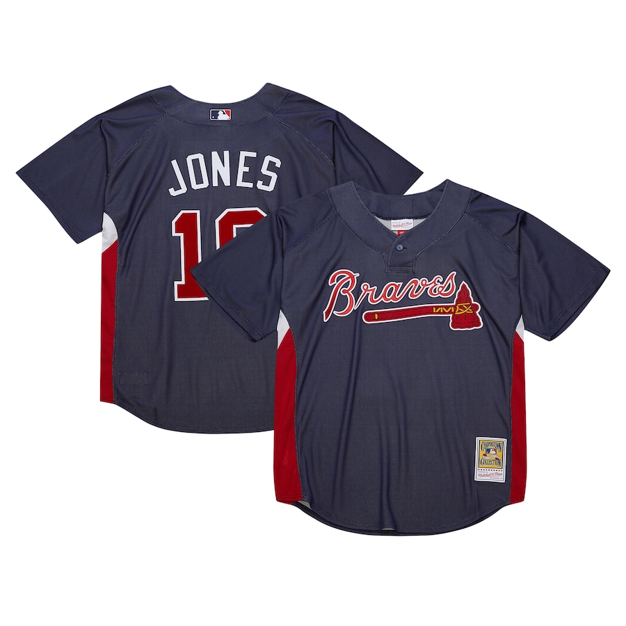 Chipper Jones Atlanta Braves Mitchell&Ness Cooperstown Collection 2007 Batting Practice Jersey Navy