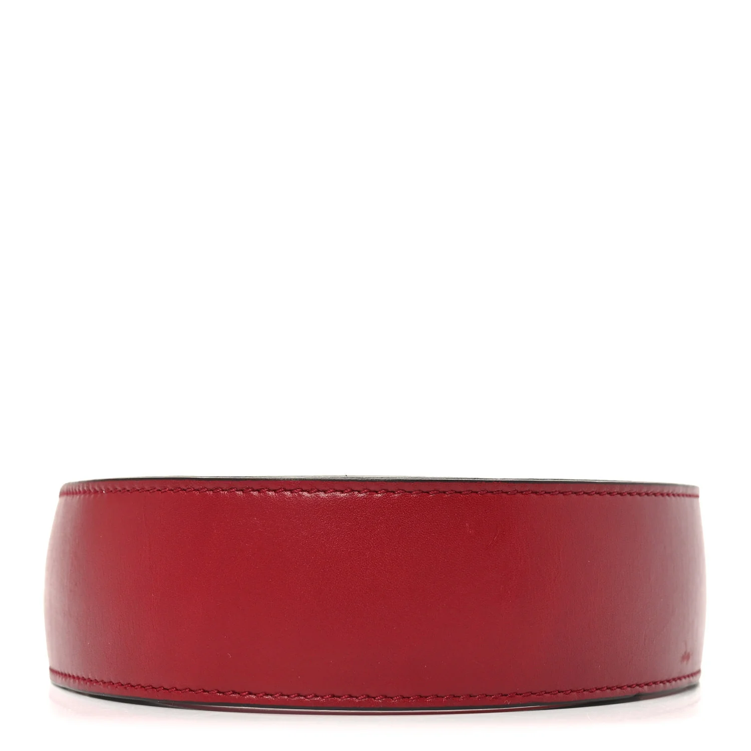 Efesto Leather Horsebit 25mm Belt 80 32 New Cherry Red
