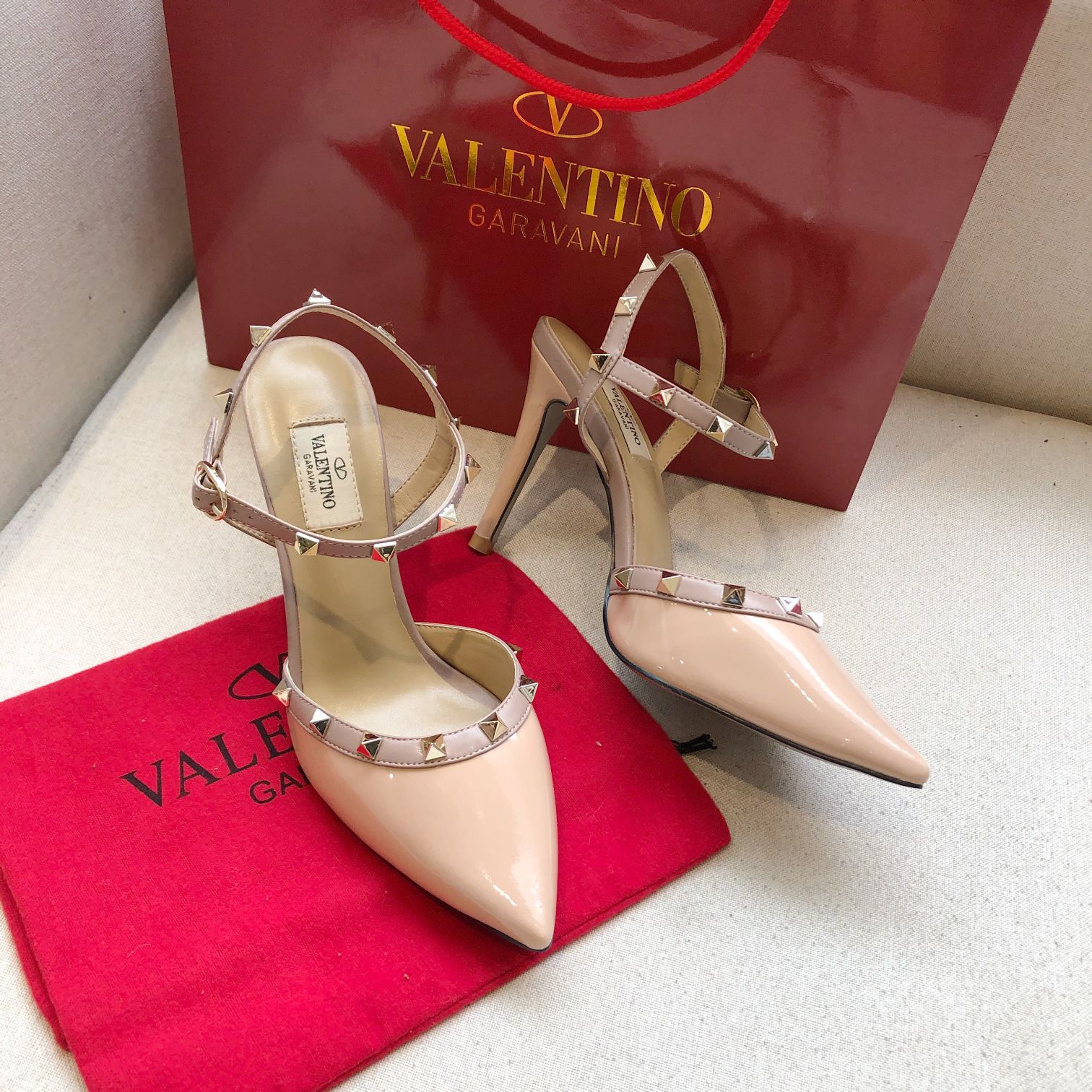 Valentino Rockstud Nude Slingback
