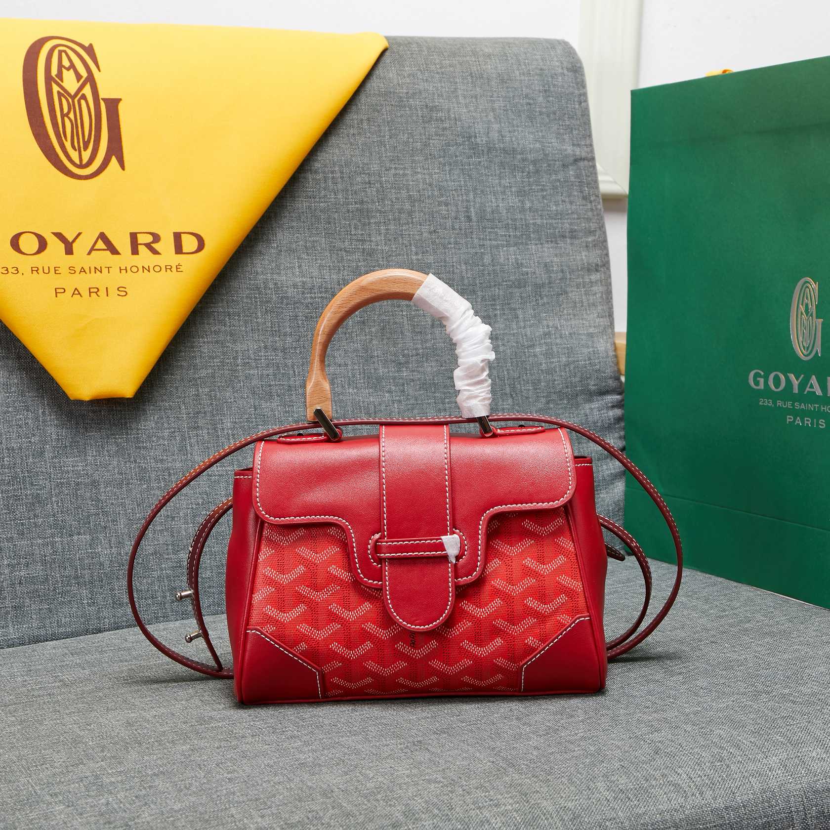 Goyard Saigon Souple Mini Bag Red Canvas 20cm