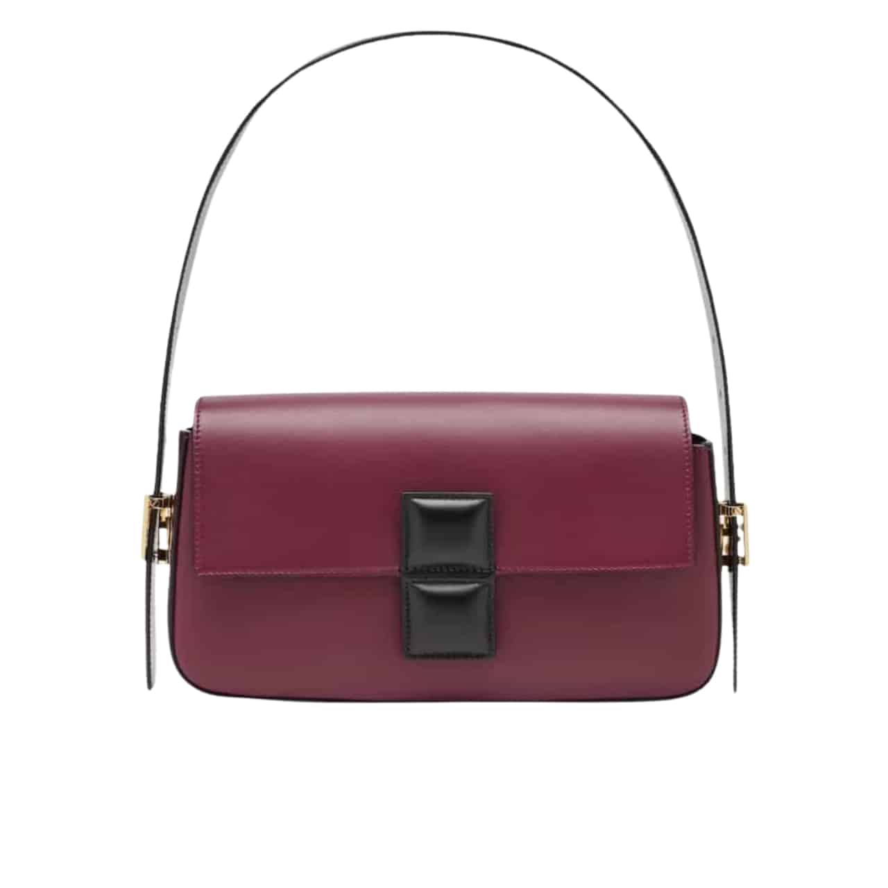 Fendi Baguette Bag Burgundy And Black 26cm 8br821apkof1nz9