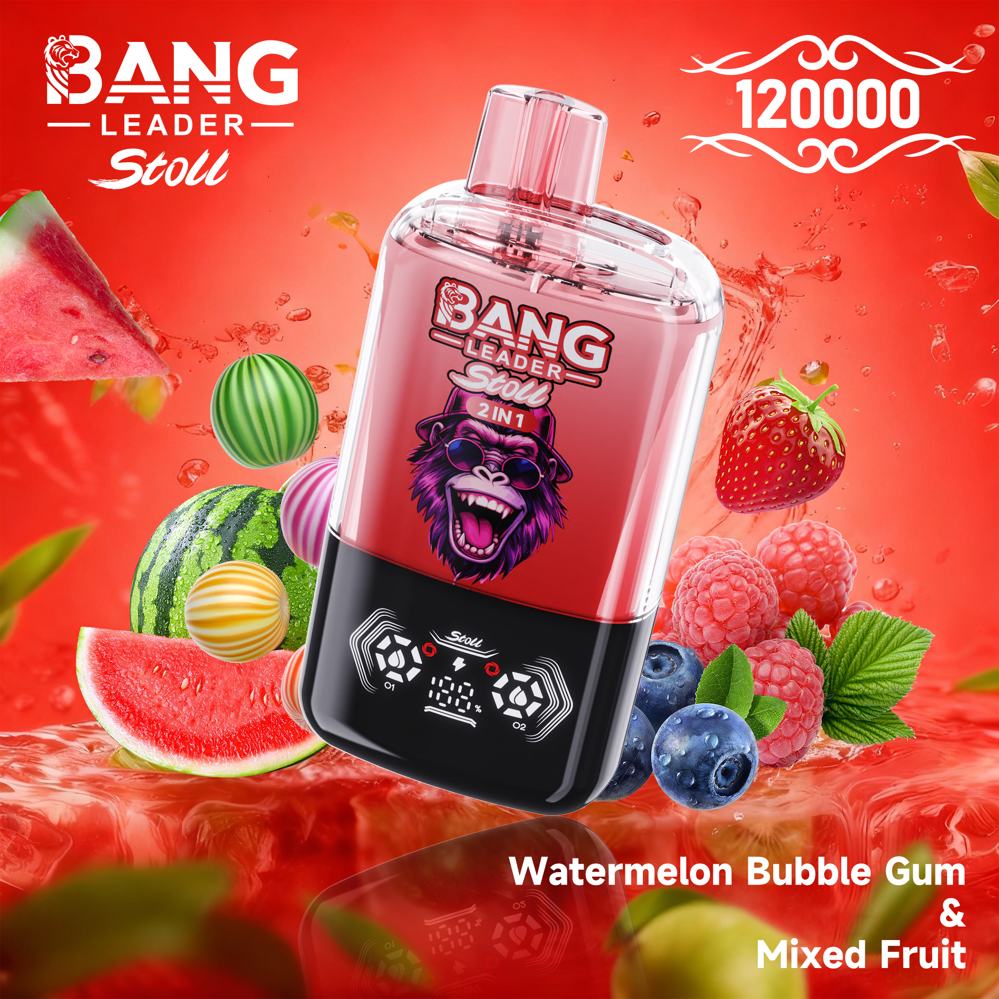 Bang Leader Stoll 120K Puffs 2-in-1 Prefilled Vape | Dual Flavor,  Rechargeable