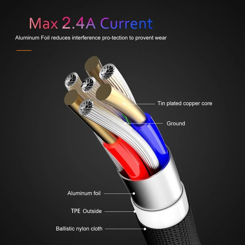 Right Angle LED Charging Cable