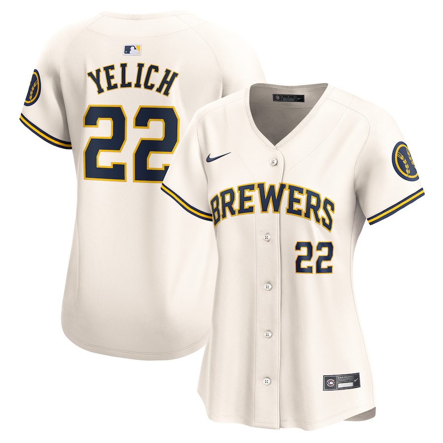 Christian Yelich Milwaukee Brewers Women's Home Limited Player Jersey Cream