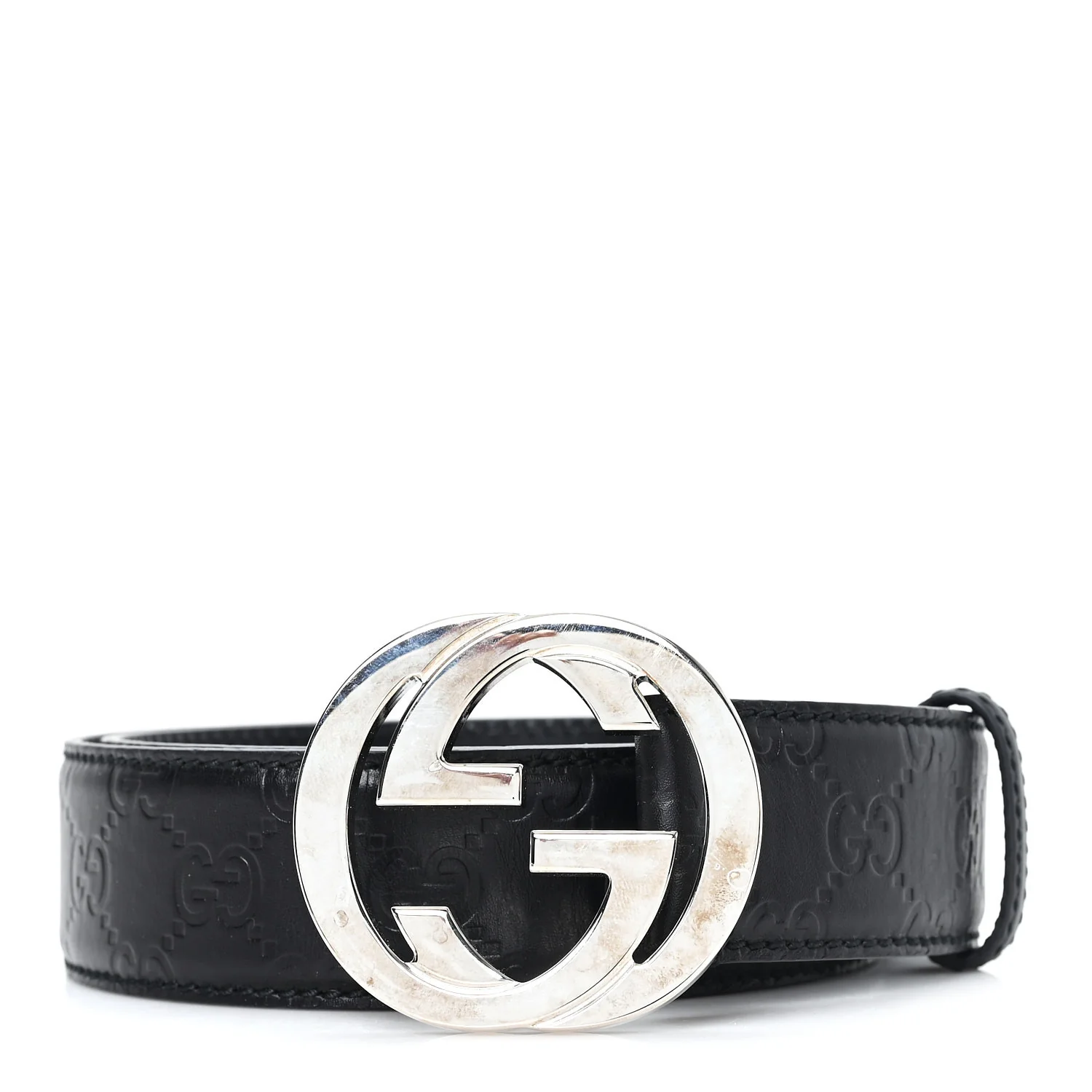 Guccissima Interlocking G Belt 85 34 Black