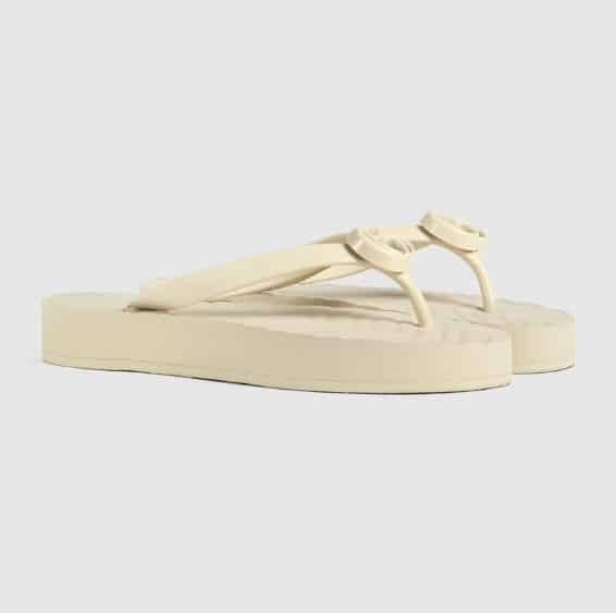 Gucci Women’S Chevron Thong White 655463 J8710 9022