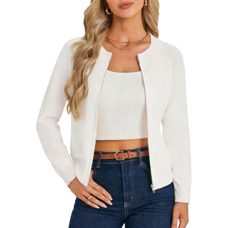 Women's Long Sleeve Zip Up Cardigan Sweaters