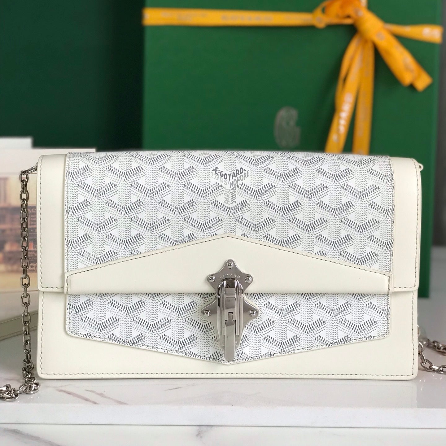 Goyard Duchesse Marie-Caroline Bag 25cm White Goyardine Canvas And Smooth Calfskin