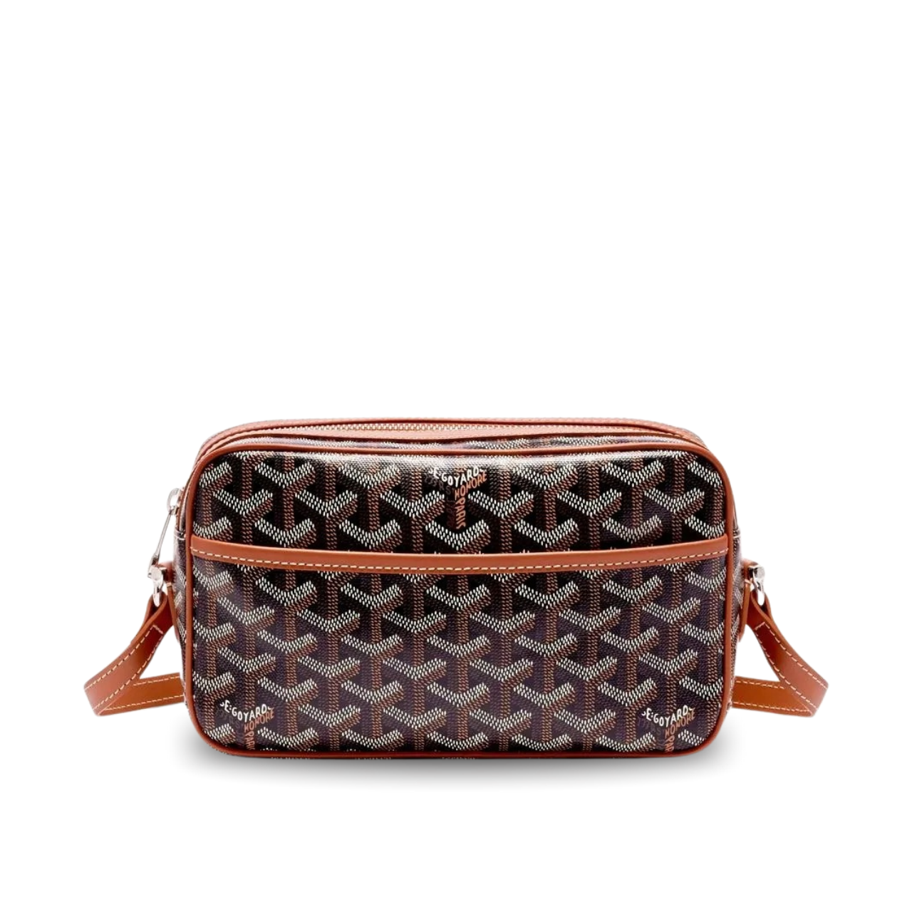 Goyard Cap-Vert Pm Bag 23X8X14Cm Black And Tan Canvas