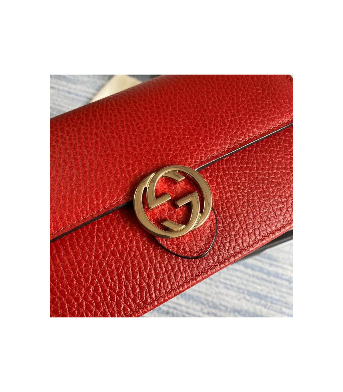 Gucci GG Interlocking Wallet On Chain Red