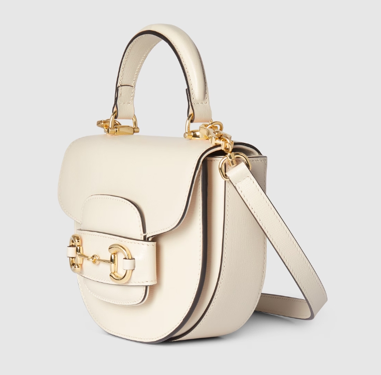 GUCCI HORSEBIT 1955 MINI TOP HANDLE BAG-White-‎781387