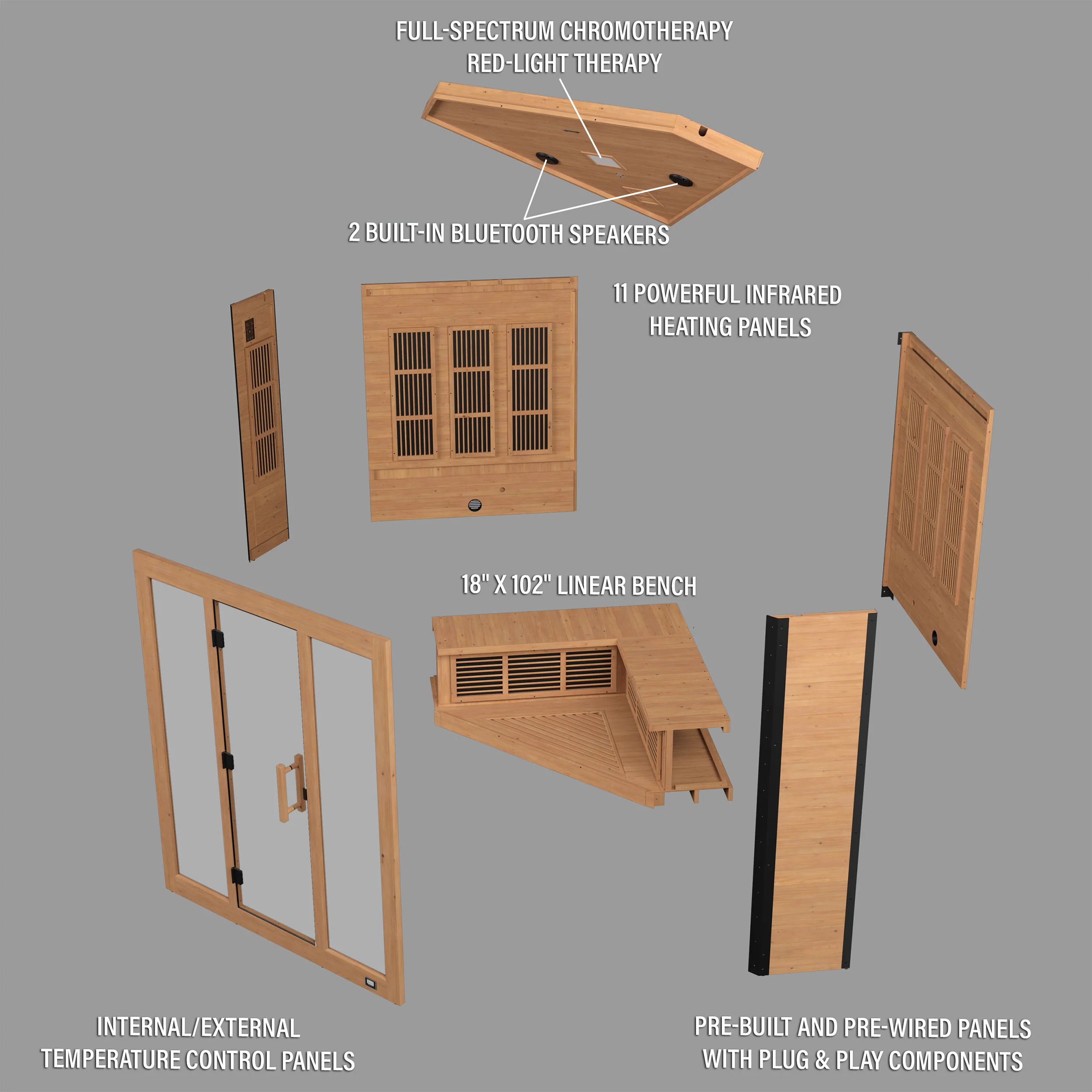 Rylan Indoor Infrared Corner Sauna �?4 Person