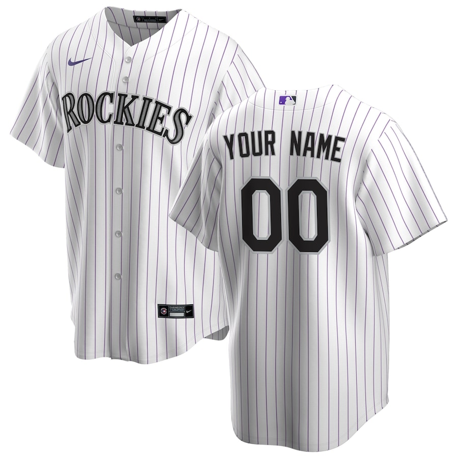 Colorado Rockies Home Custom Jersey White
