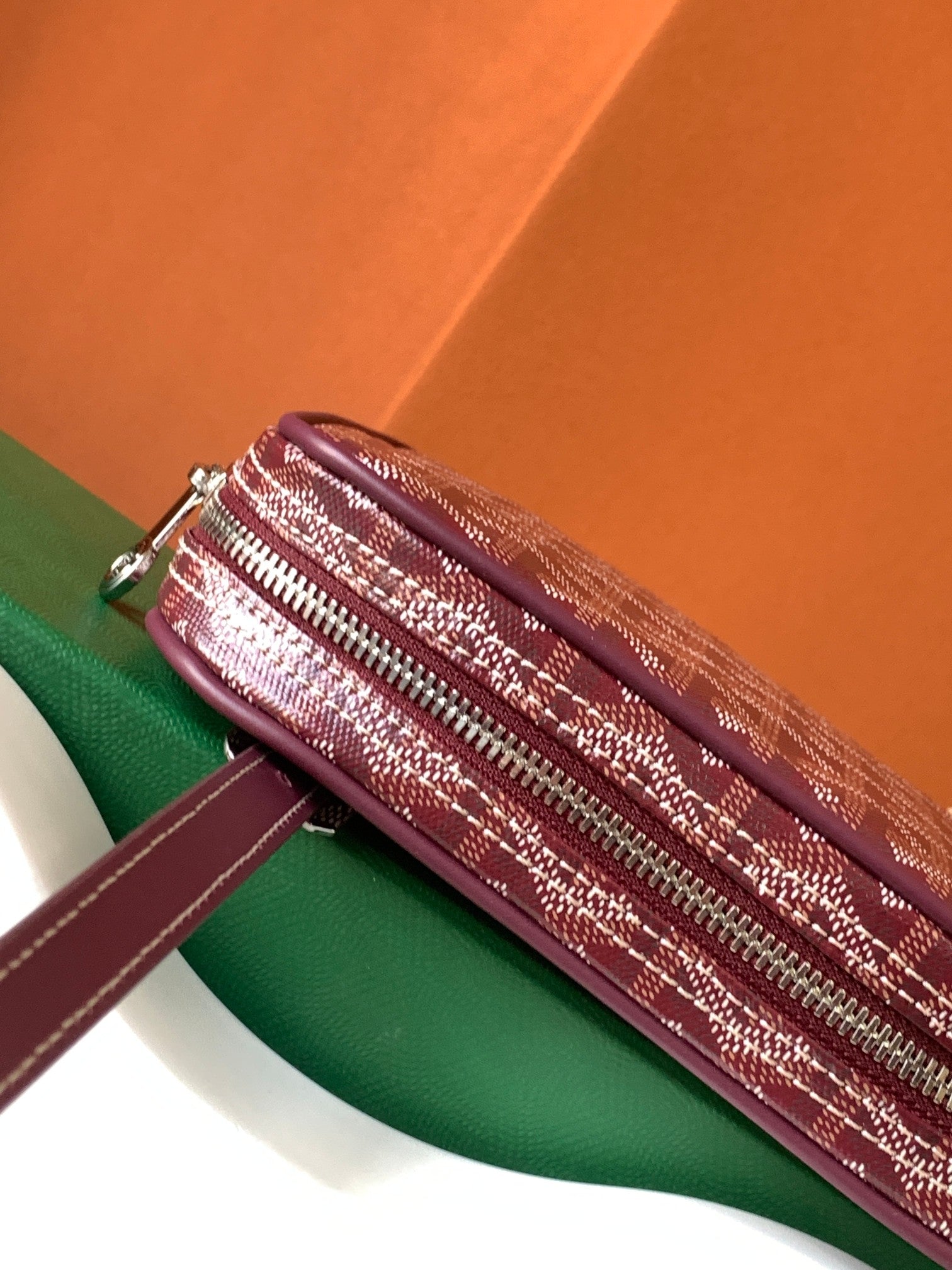 Goyard Yona Bag Coated MM 21Cm Burgundy Canvas