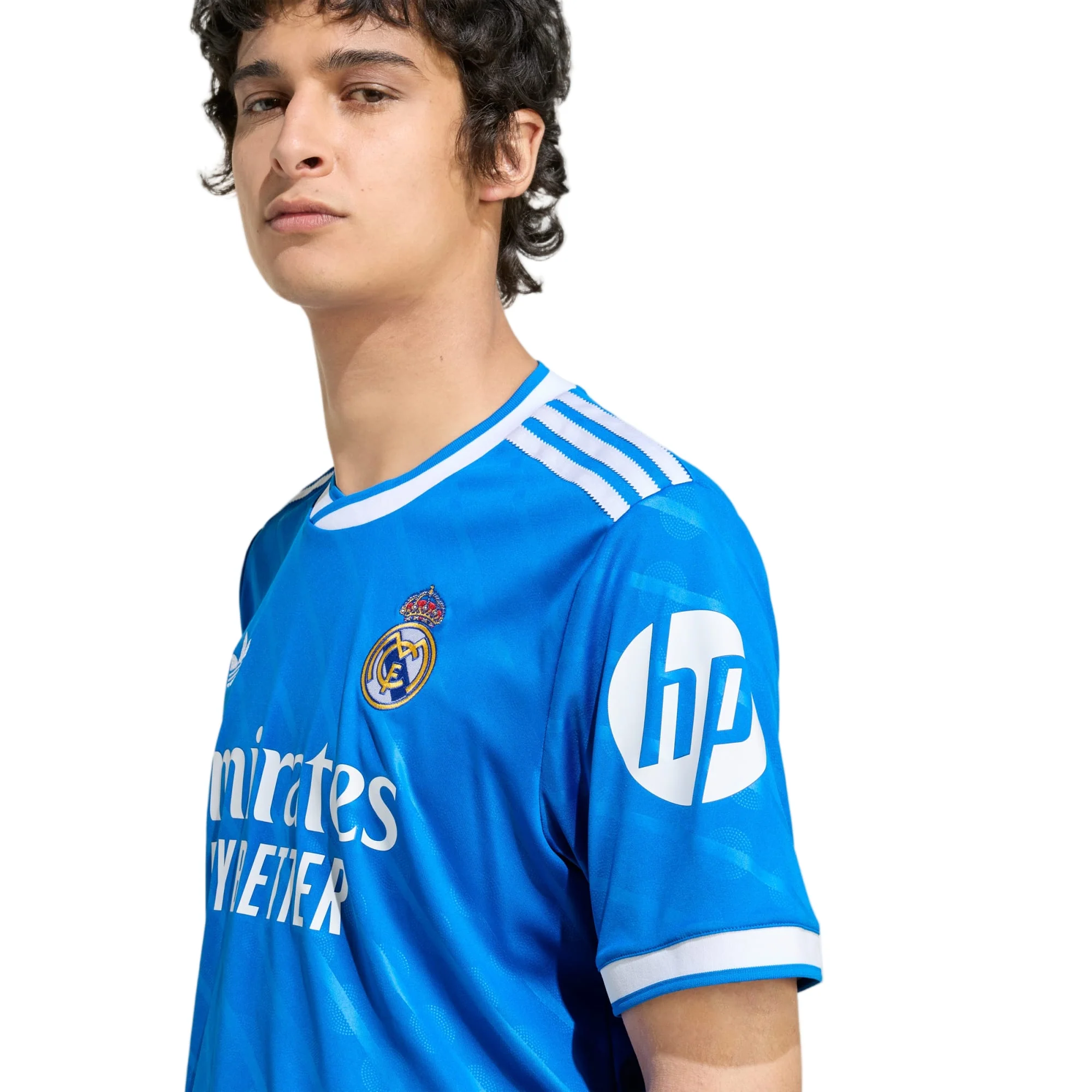 adidas Vini Jr. Men's Real Madrid Third Jersey 25/26 w/ Champions League Patches (Blue/White)
