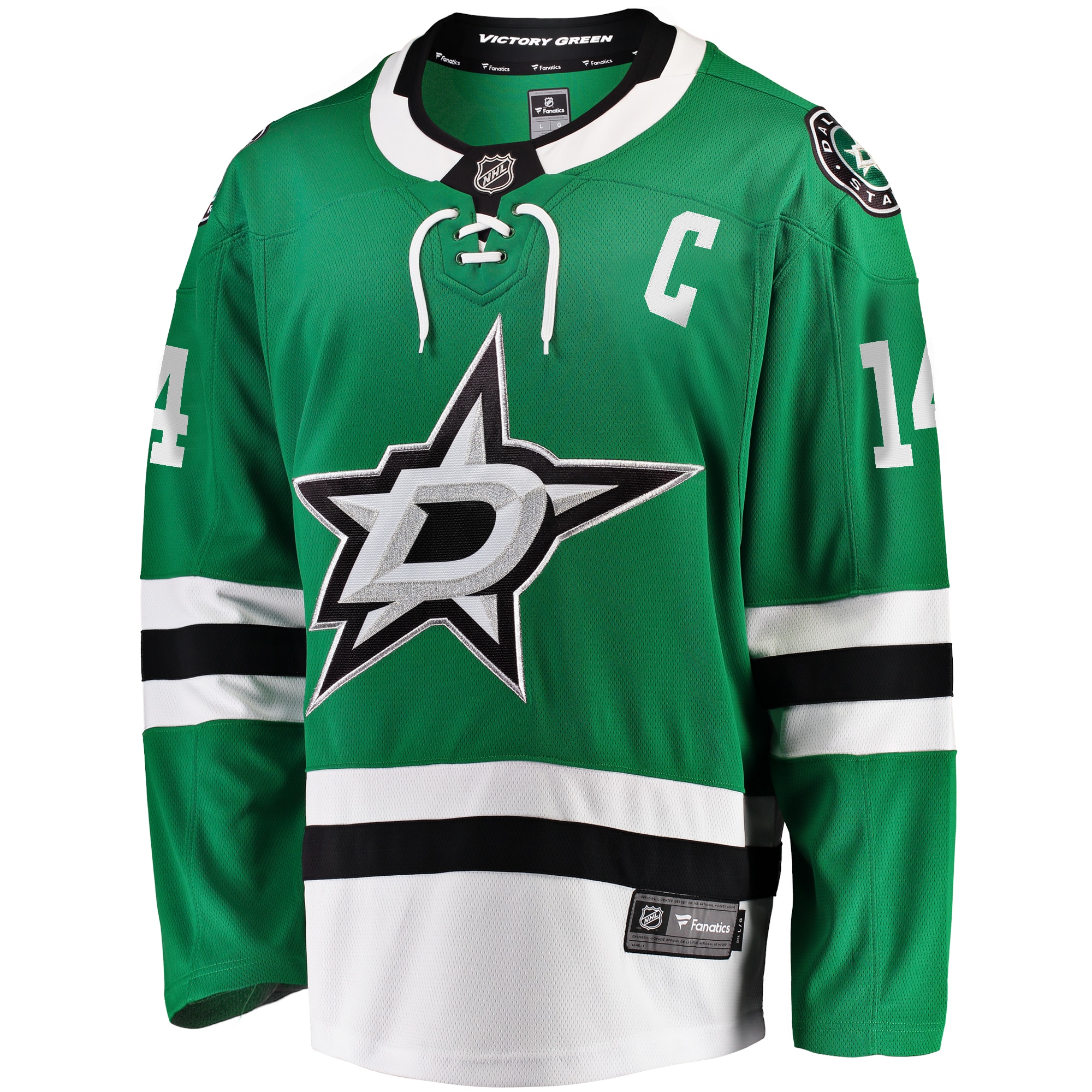 Jamie Benn Dallas Stars Fanatics Captain Patch Home Breakaway Jersey – Kelly Green