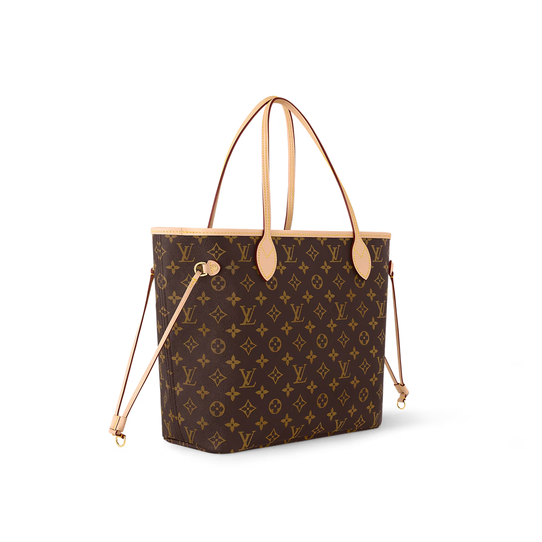 Louis Vuitton Neverfull MM Monogram Canvas Tote Bag Cerise Red 31cm M46987