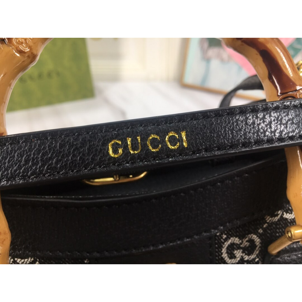 Gucci Diana Small Tote Bag in Black Denim