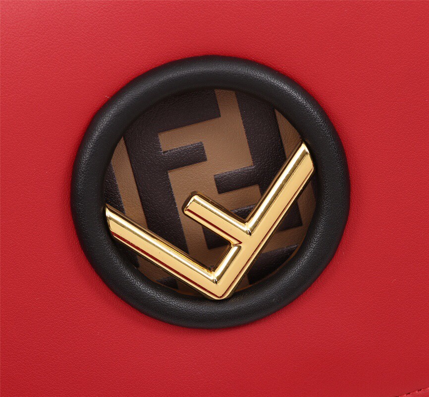 Fendi Kan I F Logo Red Bag 25Cm
