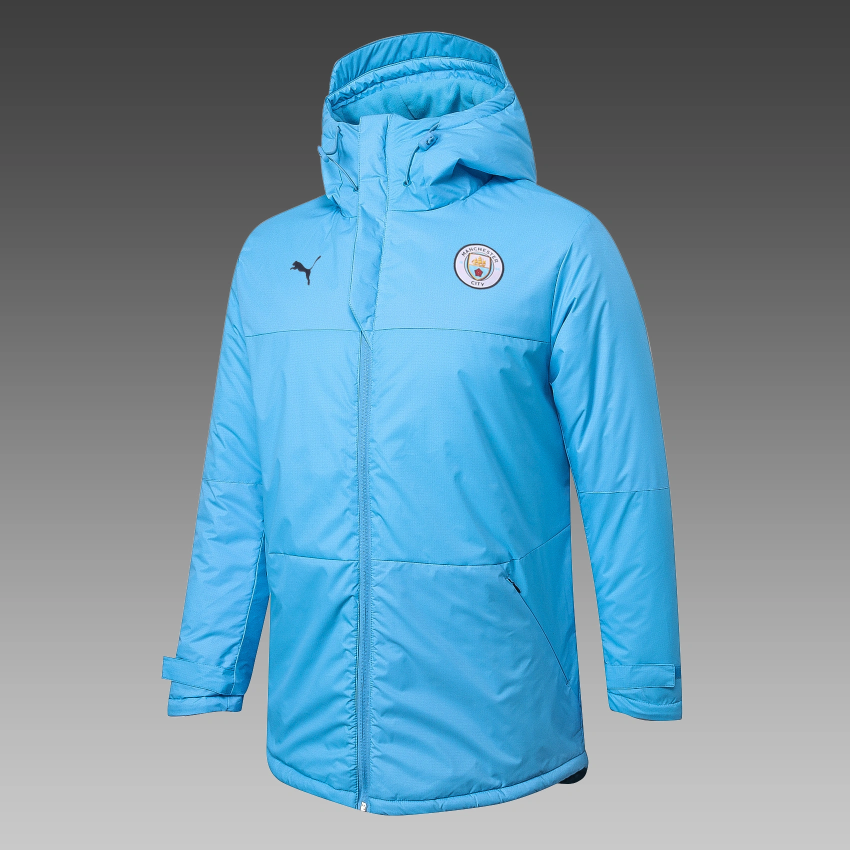2021 Manchester City Light Blue Cotton Jacket