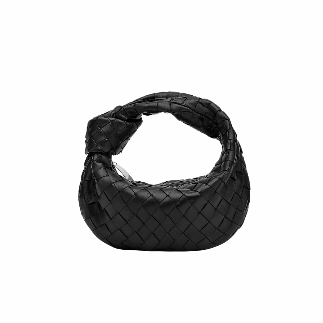 Bottega Veneta Jodie Leather Handle Bag Black 27Cm