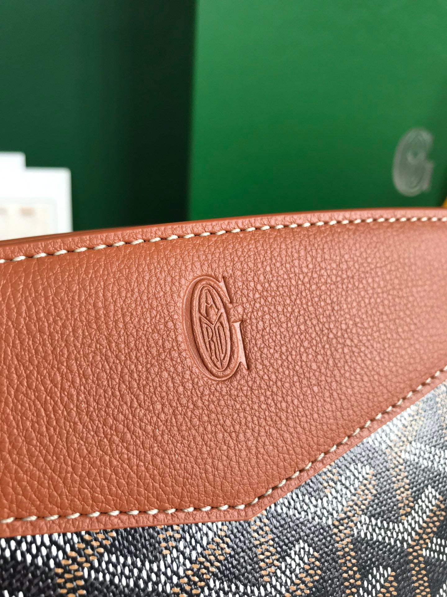 Goyard Rouette Structuré Mini Bag 21 Cm Black Goyardine Canvas And Tan Calfskin