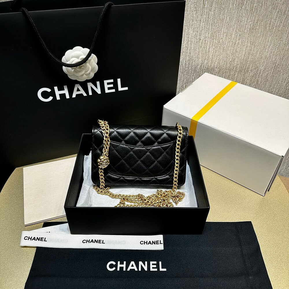 Chanel Camellia Crush Wallet On Chain Lambskin 19.2cm