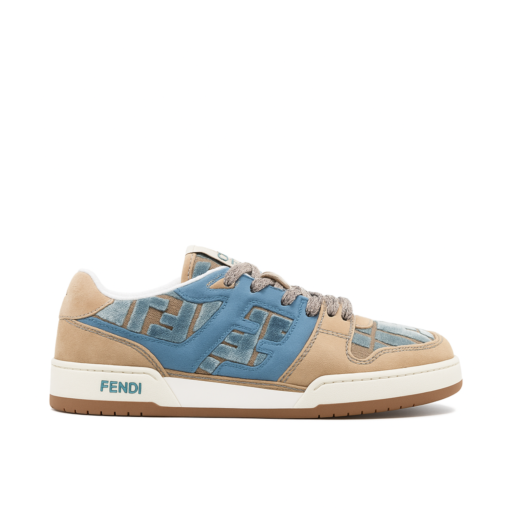 Fendi Match Sneakers Beige And Blue
