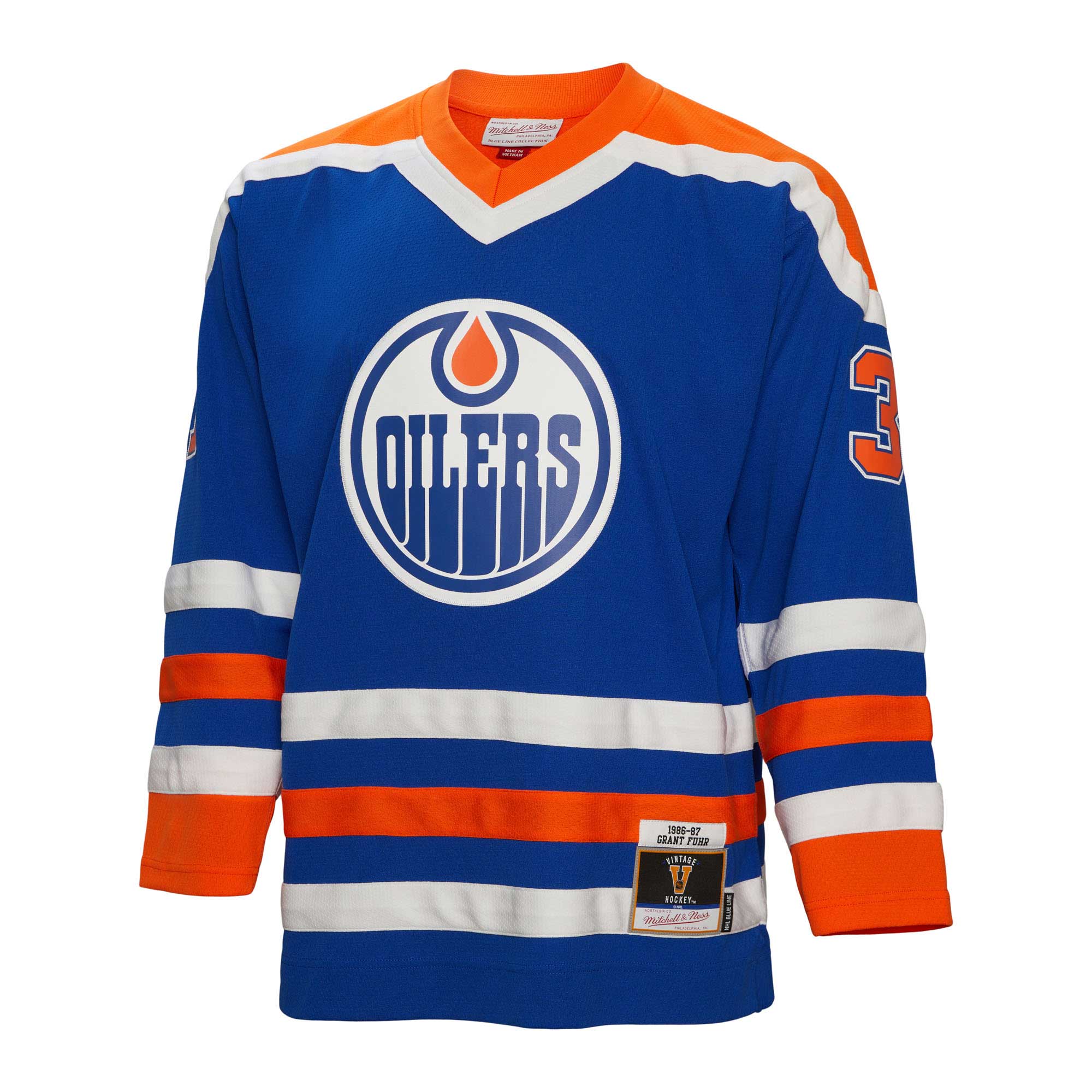 Grant Fuhr Edmonton Oilers Mitchell & Ness  1986/87 Blue Line Player Jersey – Royal
