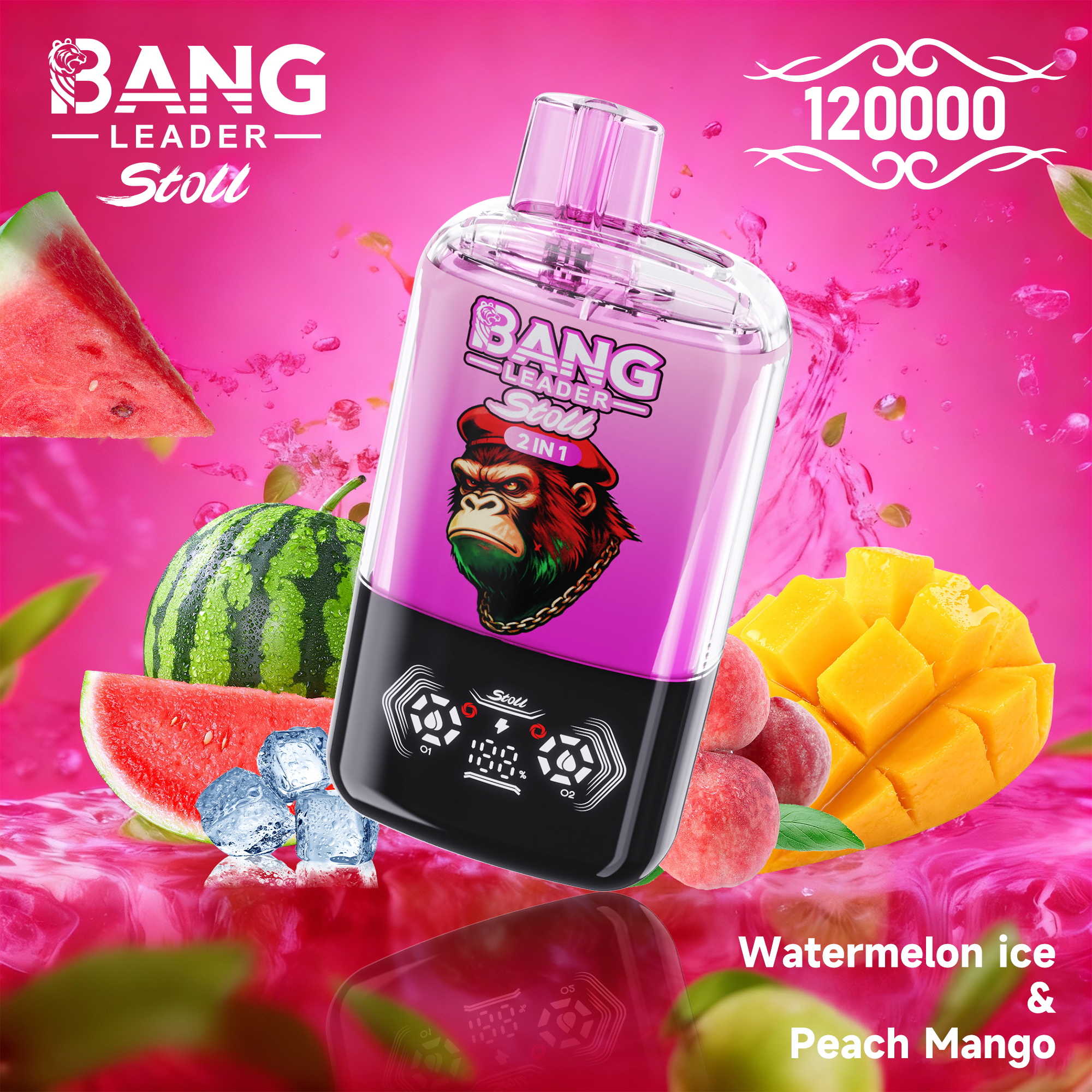 Bang Leader Stoll 120K Puffs 2-in-1 Prefilled Vape | Dual Flavor,  Rechargeable