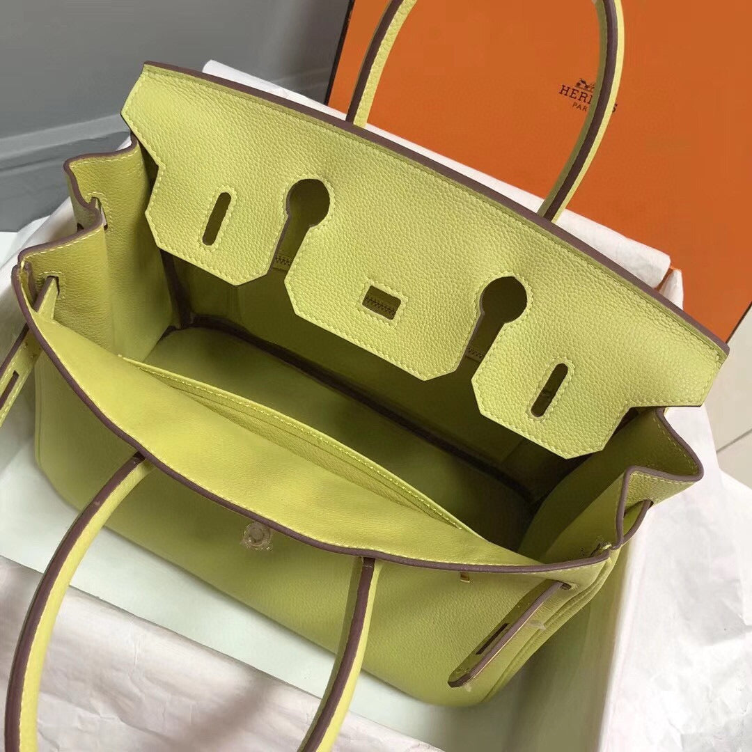 Hermes Birkin 25Cm Yellow Togo Leather Gold Hardware
