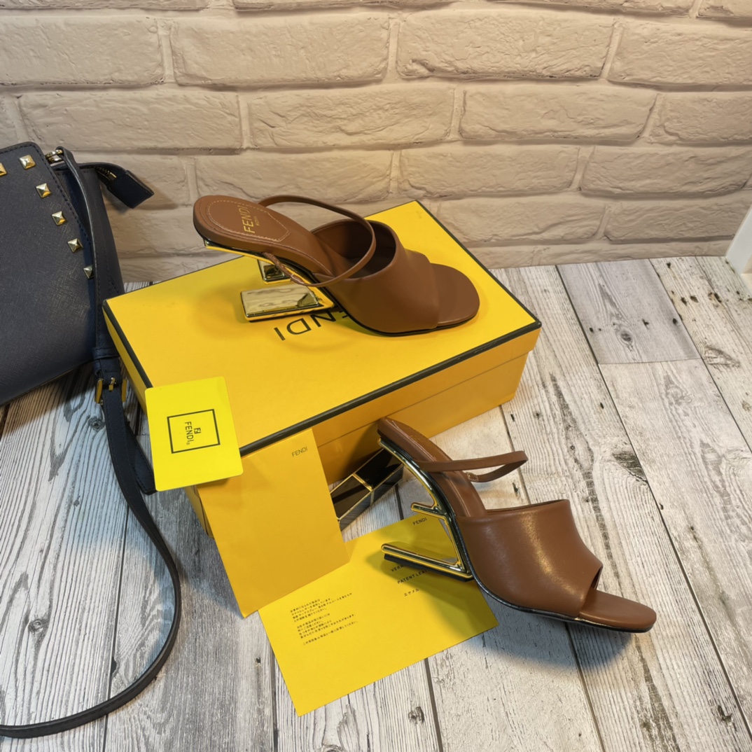 Fendi First Leather High-Heeled Sandals Brown 8R8212Na7F1Gqi